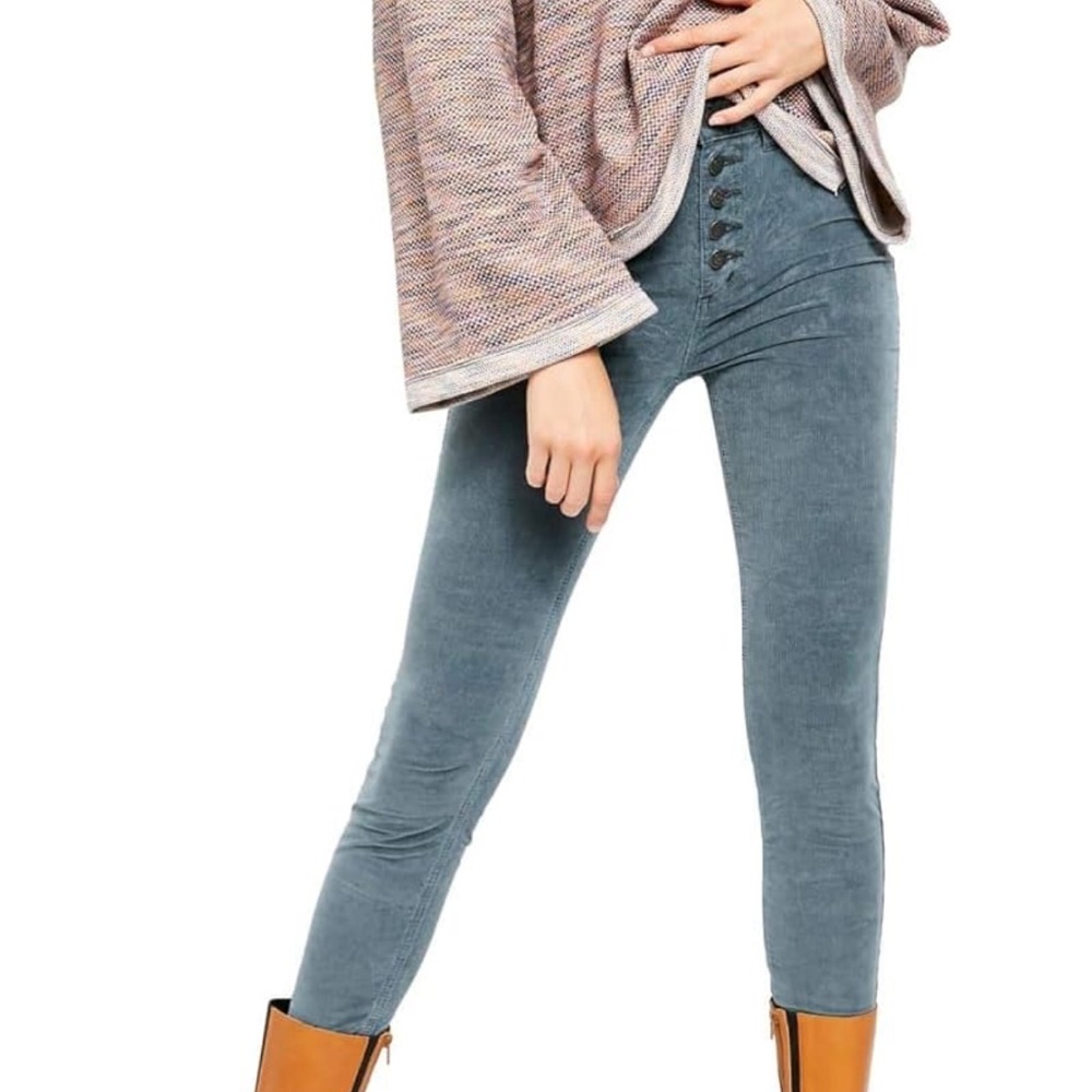 We The Free Free People Sun Chaser Corduroy High Waisted Skinny Pants Cropped